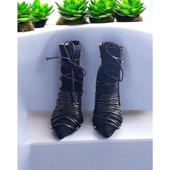 Fashion Nova Wrap Around Catalina Booties Boots - Size 7.5  ***Item: B3 - Picture 3 of 7